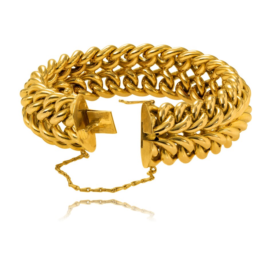 Image 732991_ALTMORE1.jpg, Product 732-991 / Price $4,695.00, 18KT Yellow Gold Fancy Hollow Double Curb Link Bracelet from Estate Originals on TSC.ca's Jewellery department