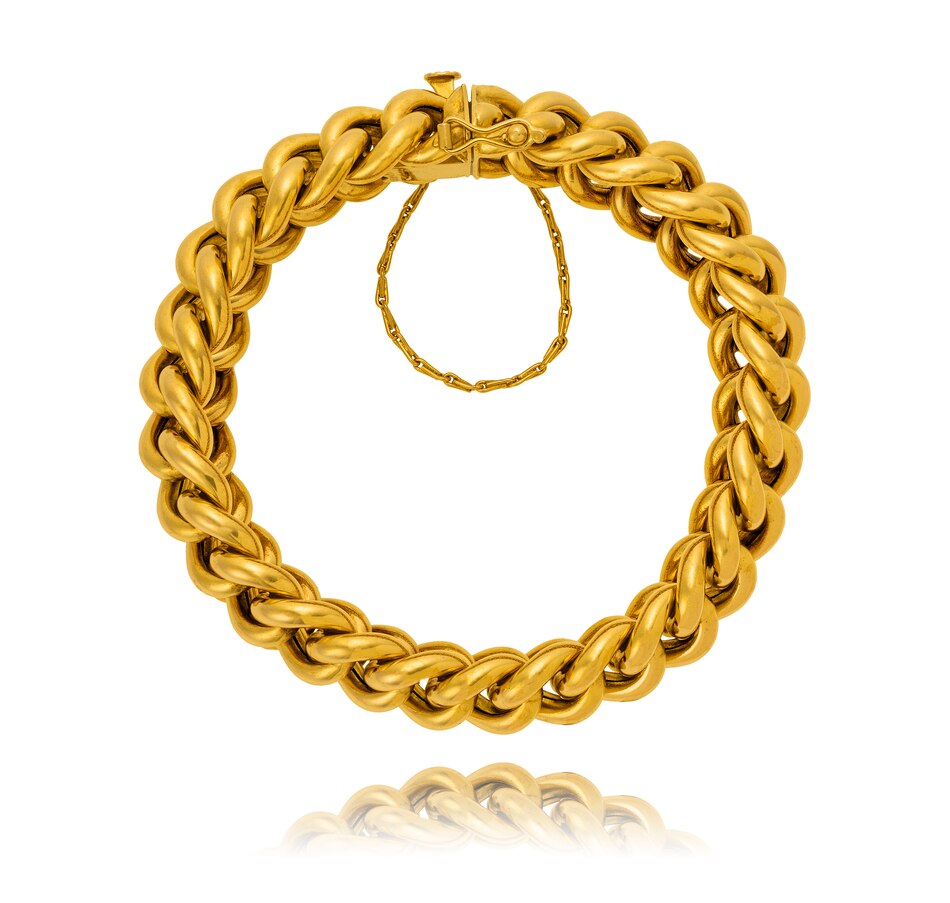 Image 732991_ALTMORE2.jpg, Product 732-991 / Price $4,695.00, 18KT Yellow Gold Fancy Hollow Double Curb Link Bracelet from Estate Originals on TSC.ca's Jewellery department