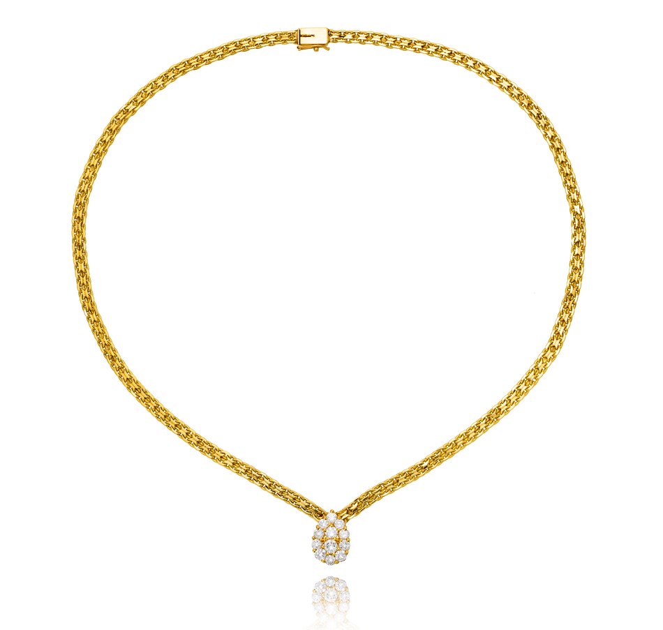 Image 732993_ALTMORE1.jpg, Product 732-993 / Price $3,295.00, 14KT Yellow Gold Pear Shaped Diamond Cluster Necklace from Estate Originals on TSC.ca's Jewellery department