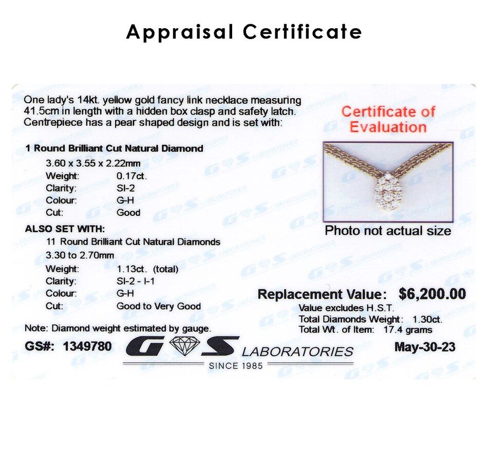 Image 732993_ALTMORE4.jpg, Product 732-993 / Price $3,295.00, 14KT Yellow Gold Pear Shaped Diamond Cluster Necklace from Estate Originals on TSC.ca's Jewellery department