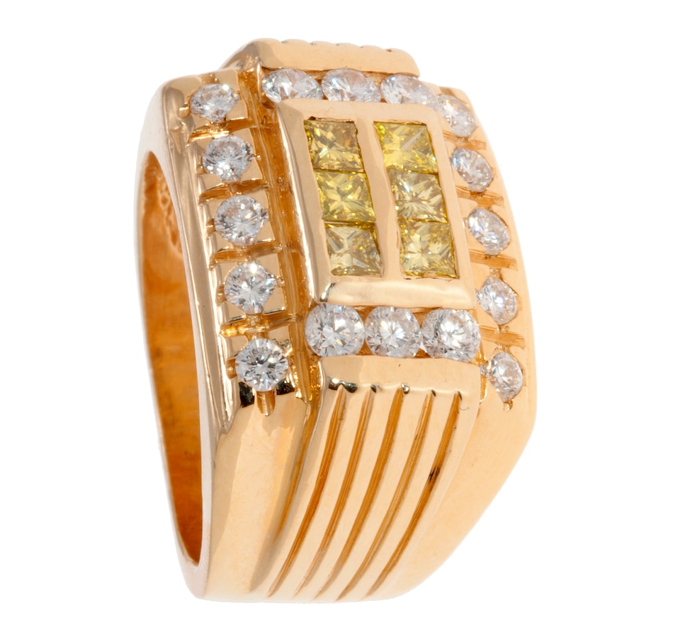 Image 733032.jpg, Product 733-032 / Price $2,995.00, 10K Yellow Gold Fancy Yellow and White Diamond Gentleman's Ring from Estate Originals on TSC.ca's Jewellery department