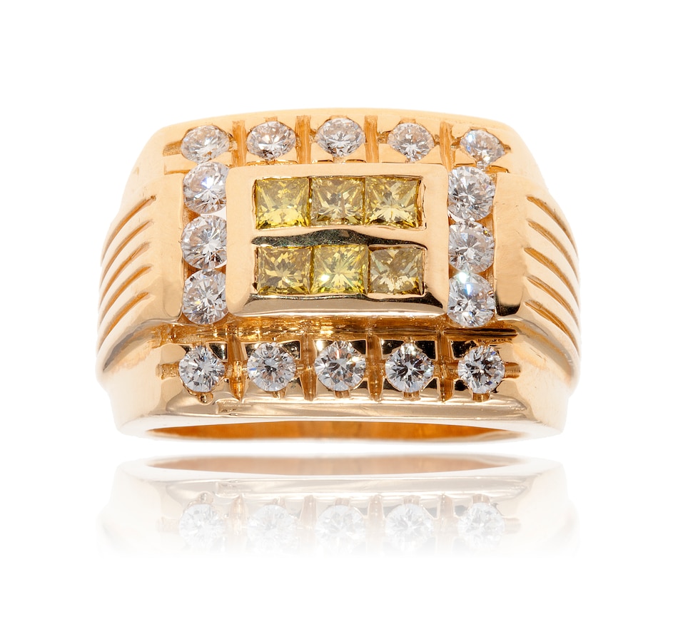 Image 733032_ALTMORE1.jpg, Product 733-032 / Price $2,995.00, 10K Yellow Gold Fancy Yellow and White Diamond Gentleman's Ring from Estate Originals on TSC.ca's Jewellery department