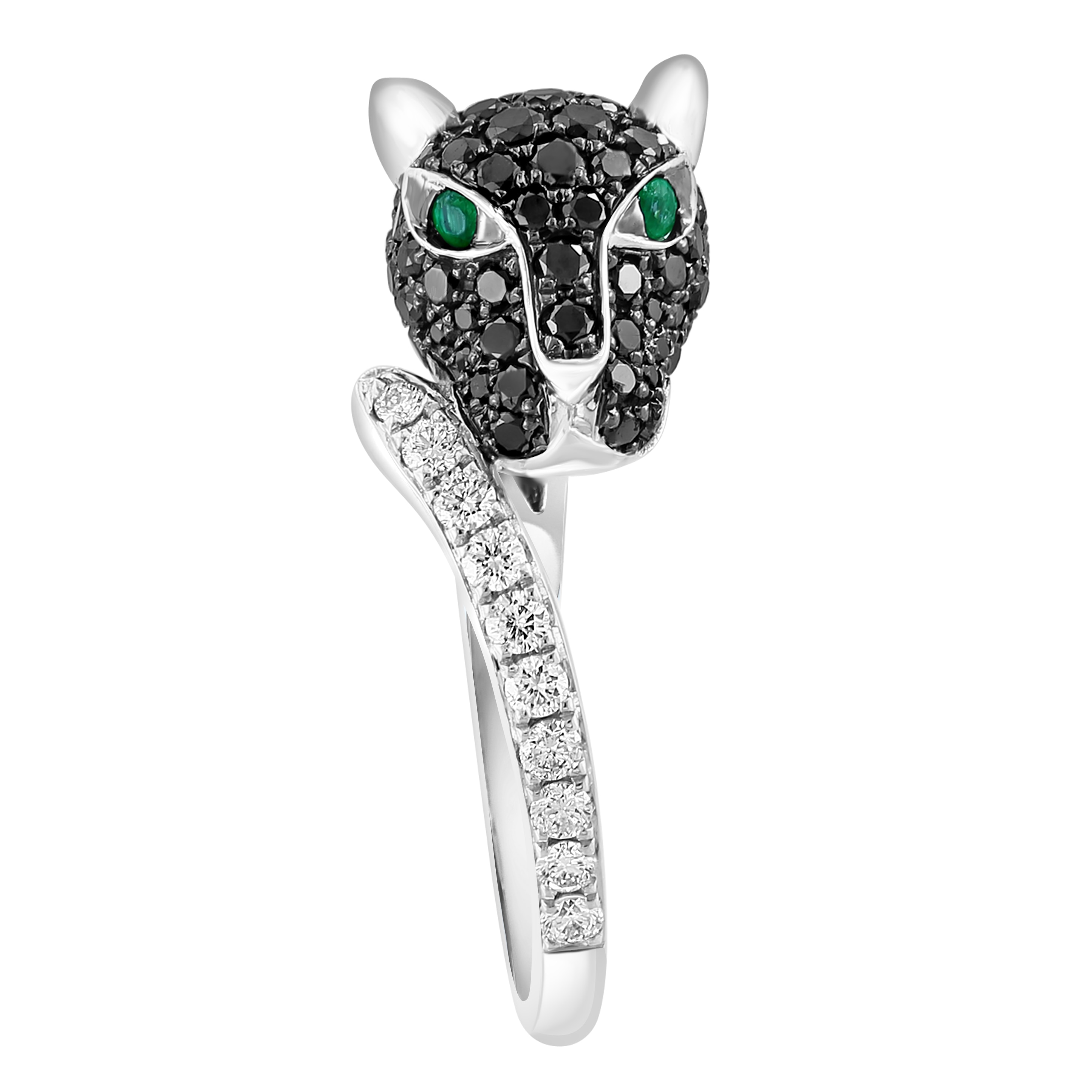 Jewellery Rings EFFY 14K White Gold Emerald Black and White