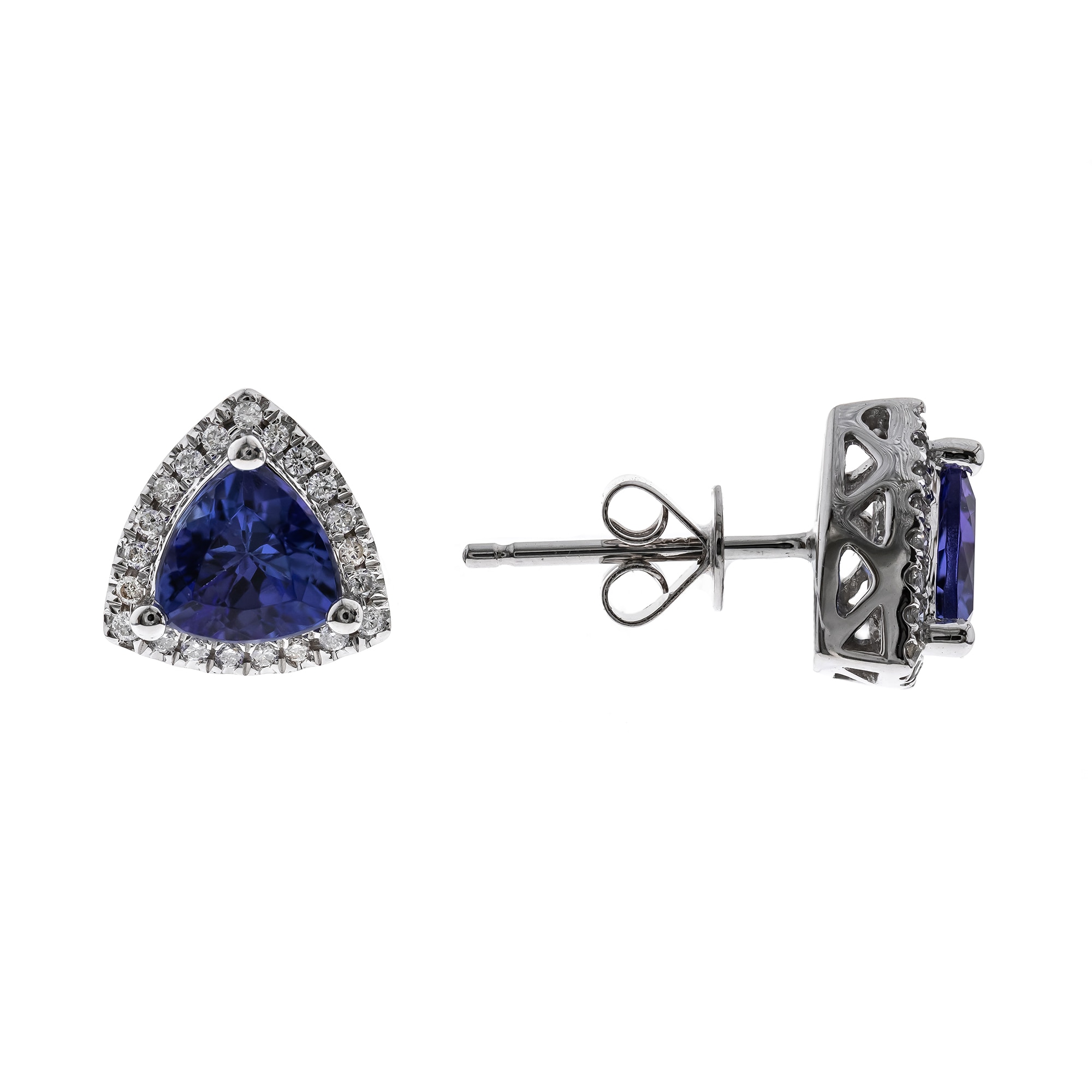 Trillion hot sale tanzanite earrings