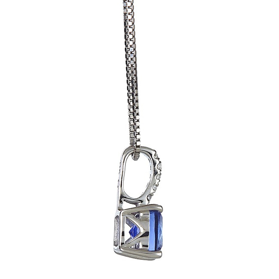 Image 733088_ALTMORE1.jpg, Product 733-088 / Price $699.99, Gem Creations 10K White Gold Tanzanite and Diamond Bail Pendant With Chain from Gem Creations on TSC.ca's Jewellery department