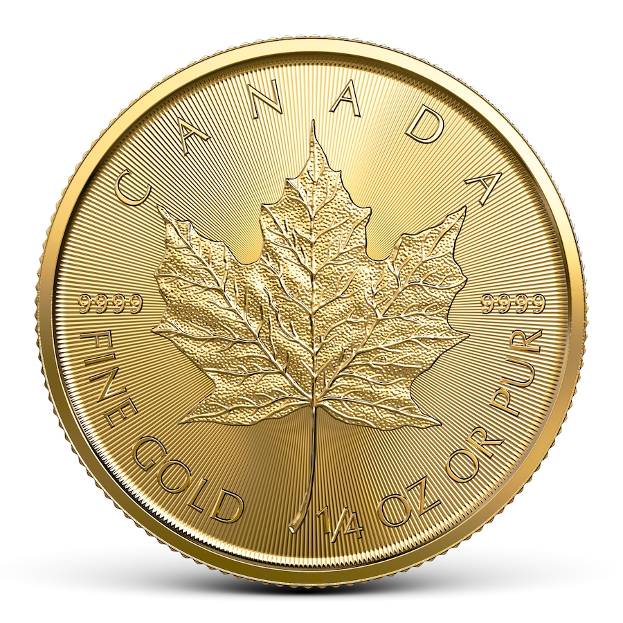 Image 733152.jpg, Product 733-152 / Price $1,245.00, Royal Canadian Mint Quarter-Ounce Gold Maple Leaf Coin (mint sealed new coins, 2023–2025) from Investment Gold and Silver on TSC.ca's Coins department