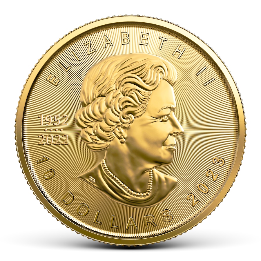 Image 733152_ALTMORE1.jpg, Product 733-152 / Price $1,245.00, Royal Canadian Mint Quarter-Ounce Gold Maple Leaf Coin (mint sealed new coins, 2023–2025) from Investment Gold and Silver on TSC.ca's Coins department