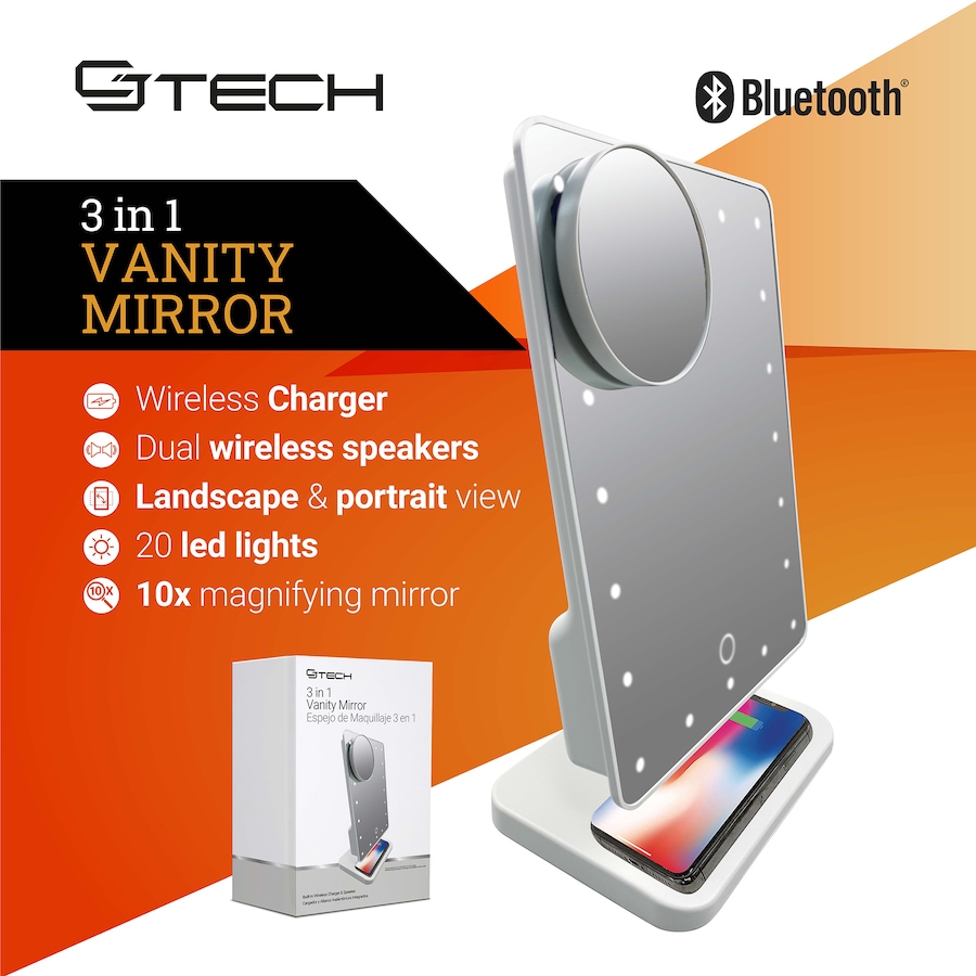 Image 733155_ALTMORE6.jpg, Product 733-155 / Price $69.99, CJ Tech 3-in-1 Vanity Mirror with LED Light Speakers and Wireless Charger from CJ Tech on TSC.ca's Home & Garden department