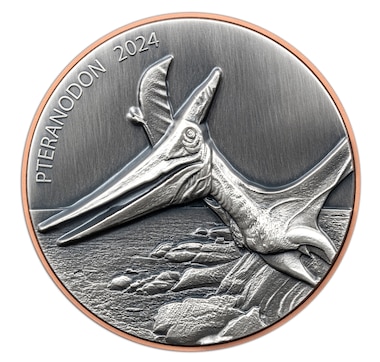2024 Large-Format Pteranodon Silver and Copper Coin - 10 Vatu, Issued by Vanuatu