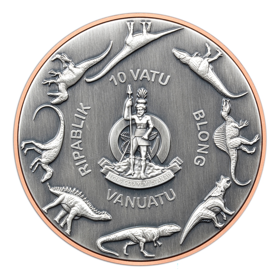 Image 733186_ALTMORE1.jpg, Product 733-186 / Price $169.95, 2024 Large-Format Pteranodon Silver and Copper Coin - 10 Vatu, Issued by Vanuatu from Canadian Coin & Currency on TSC.ca's Coins department
