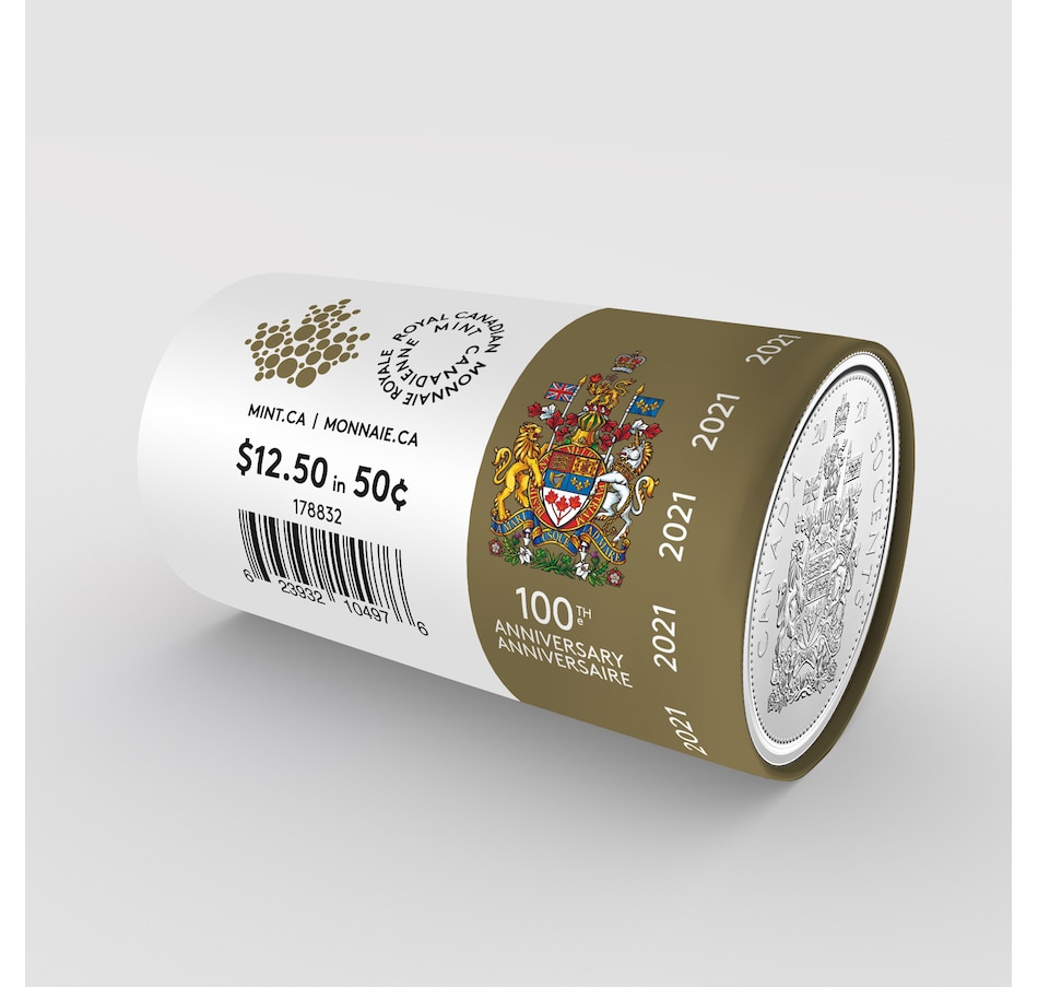 Image 733214_ALTMORE1.jpg, Product 733-214 / Price $39.95, 2021 Queen Elizabeth II Collector Half-Dollar Coin Roll (25 coins, numismatic uncirculated) from Royal Canadian Mint (RCM) on TSC.ca's Coins department