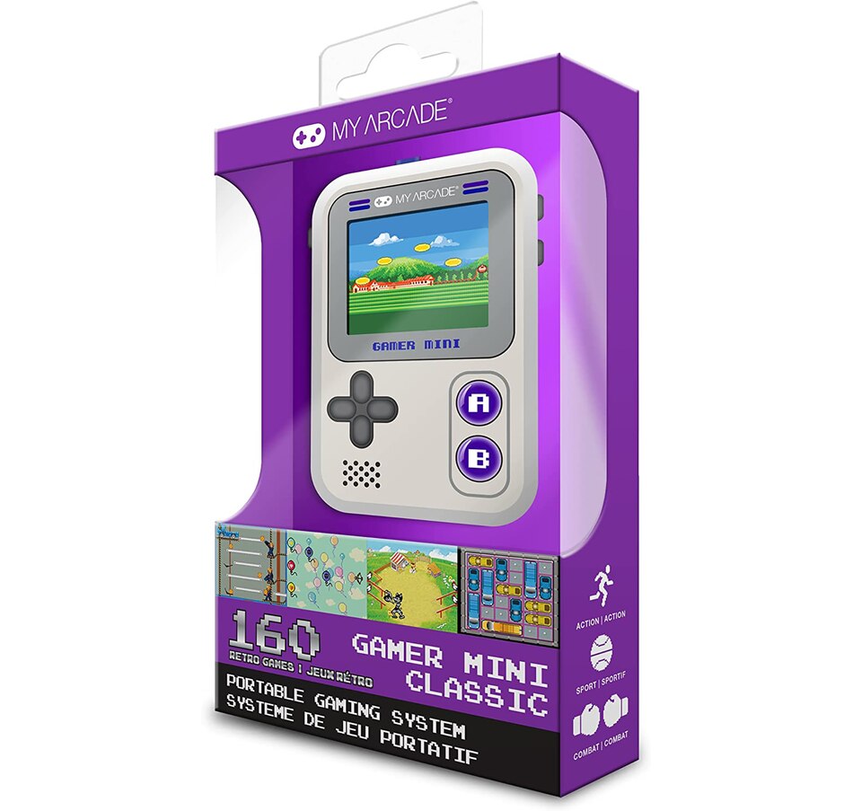 Image 733414_ALTMORE2.jpg, Product 733-414 / Price $34.99, My Arcade Gamer Mini Classic Miniature Handheld (grey and purple) from My Arcade on TSC.ca's Electronics department