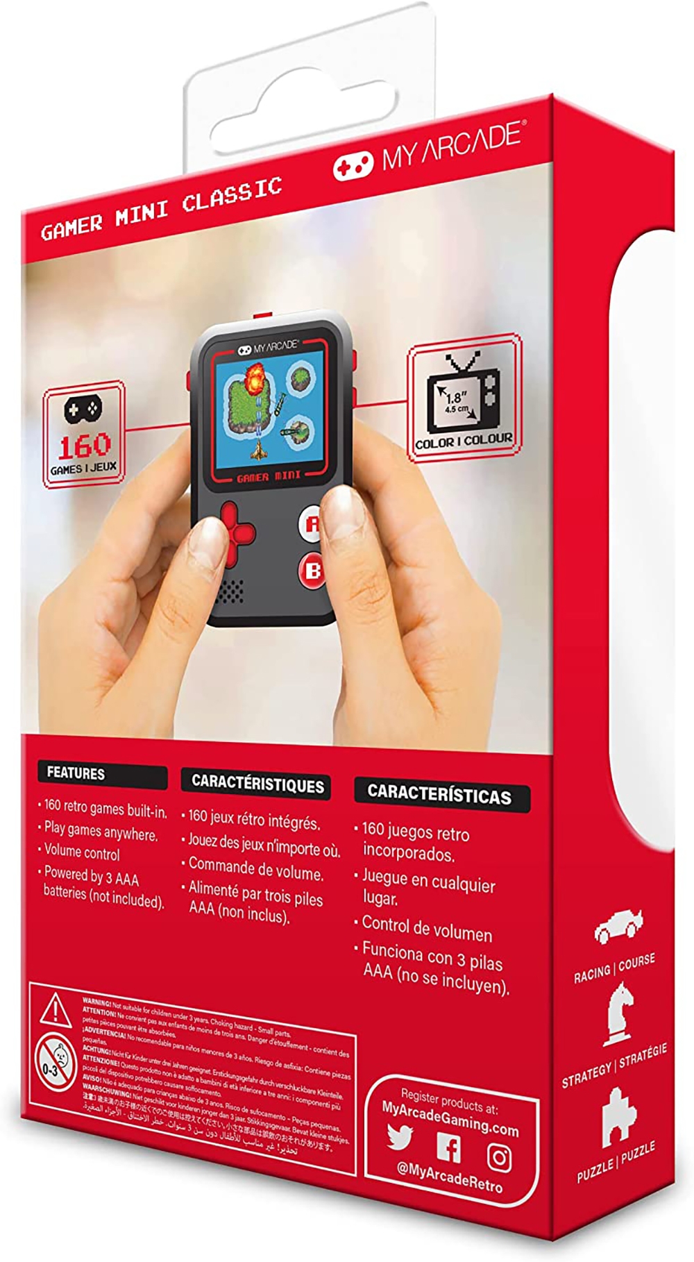 My Arcade Gamer Mini Classic Miniature Handheld (black and red