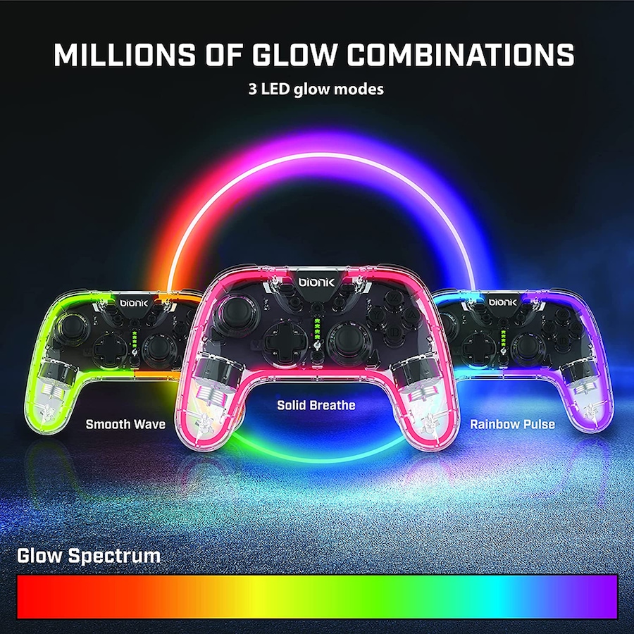Image 733434_ALTMORE2.jpg, Product 733-434 / Price $52.99, Bionik NeoGlow Wireless RGB Gaming Controller  from Bionik on TSC.ca's Electronics department