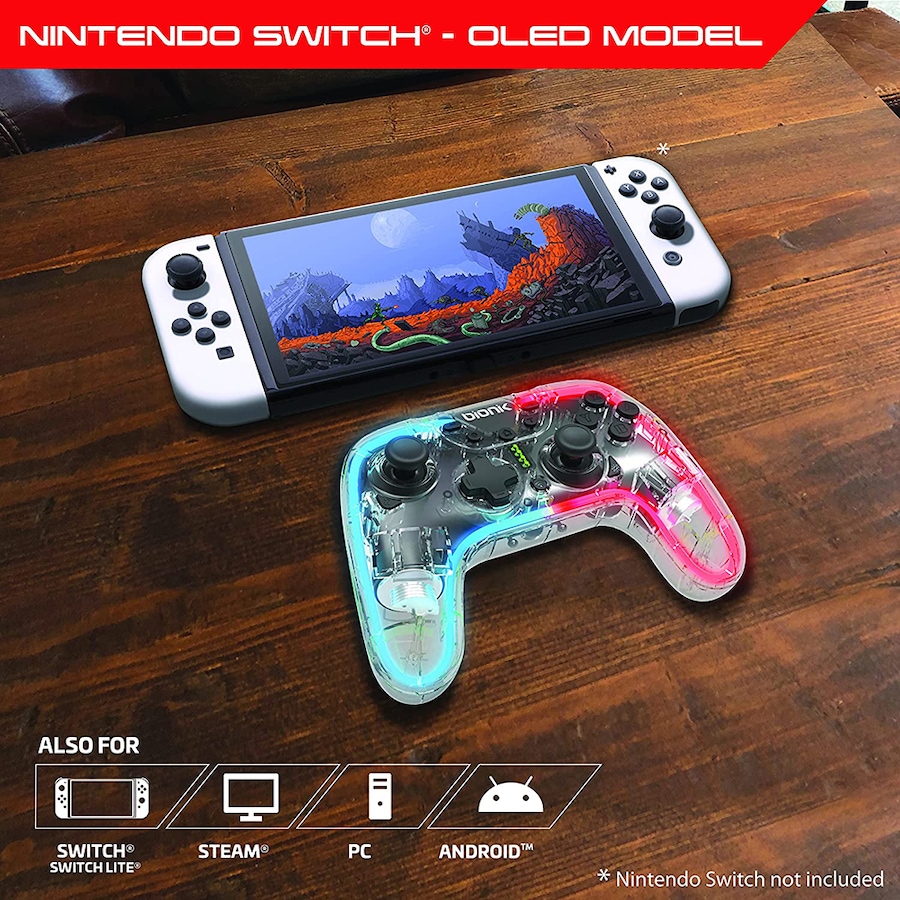 Image 733434_ALTMORE3.jpg, Product 733-434 / Price $52.99, Bionik NeoGlow Wireless RGB Gaming Controller  from Bionik on TSC.ca's Electronics department