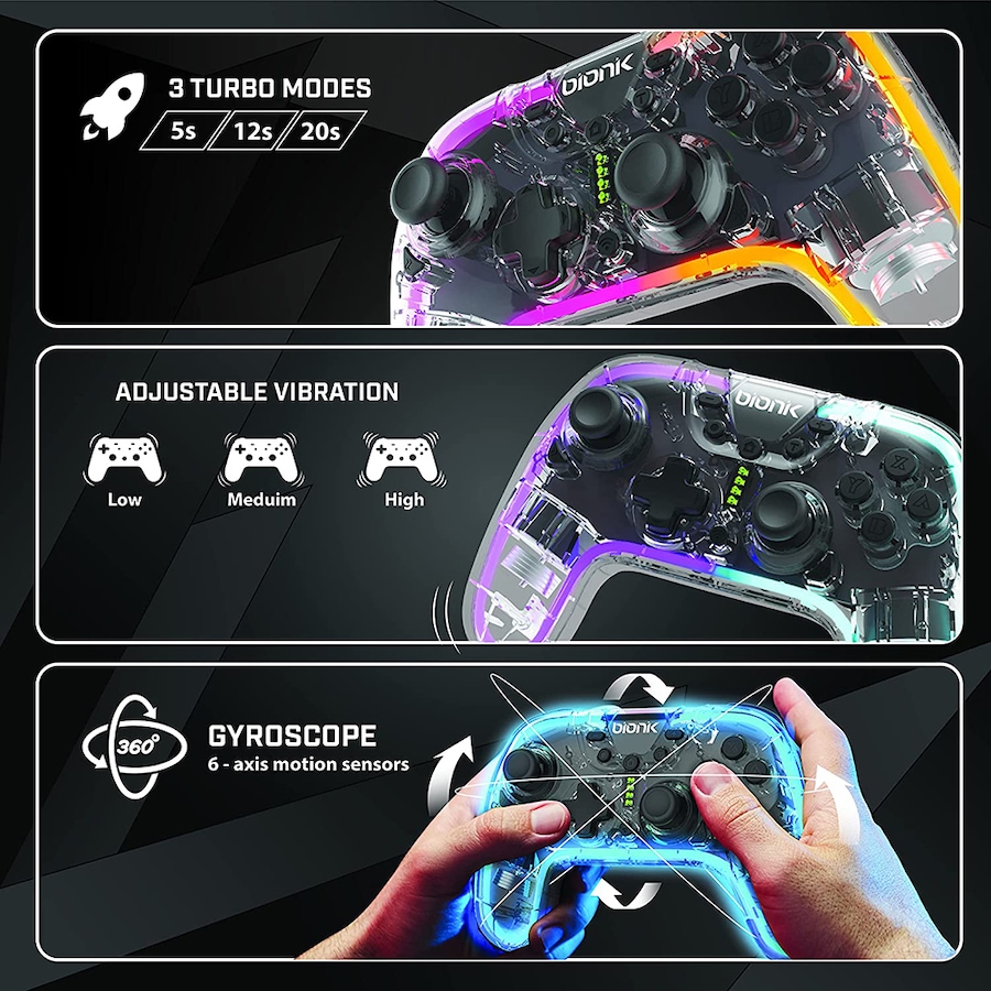 Image 733434_ALTMORE6.jpg, Product 733-434 / Price $52.99, Bionik NeoGlow Wireless RGB Gaming Controller  from Bionik on TSC.ca's Electronics department