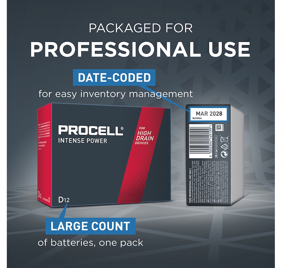 Image 733440_ALTMORE4.jpg, Product 733-440 / Price $27.99, Procell Alkaline Intense Power D, 1.5V (pack of 12) from Procell on TSC.ca's Electronics department