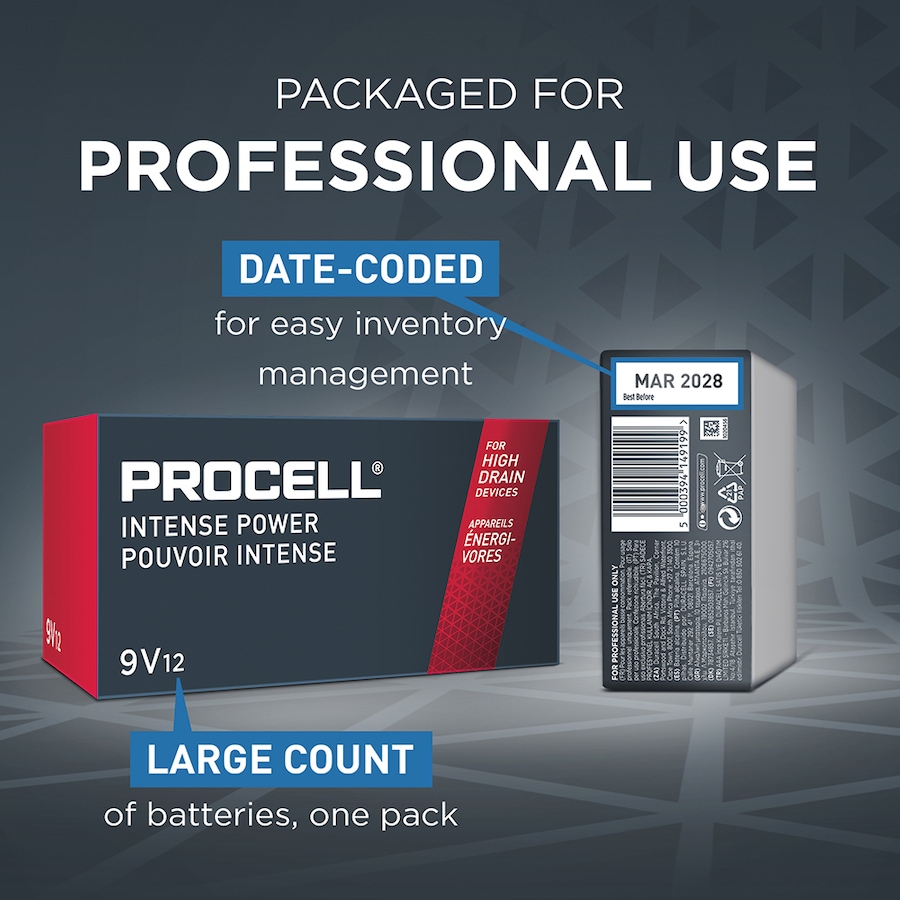 Image 733444_ALTMORE4.jpg, Product 733-444 / Price $32.99, Procell Alkaline Intense Power 9V, 1.5V (pack of 12) from Procell on TSC.ca's Electronics department