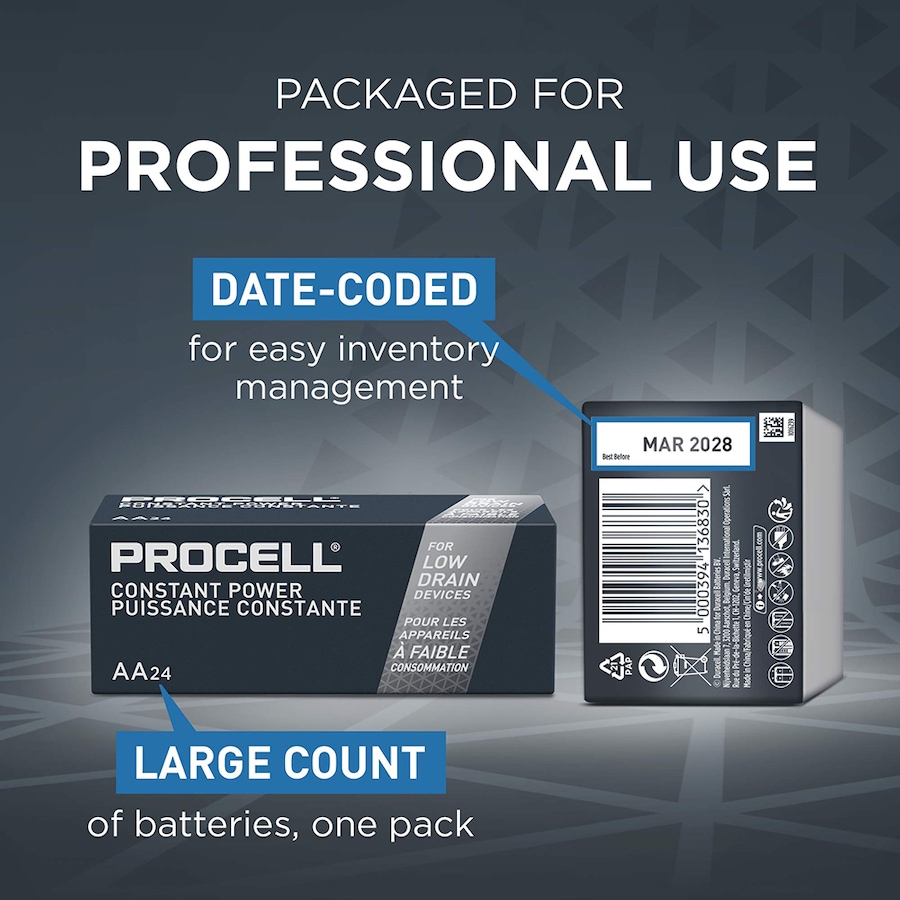 Image 733447_ALTMORE4.jpg, Product 733-447 / Price $23.99, Procell Alkaline Constant Power AA, 1.5V (pack of 24) from Procell on TSC.ca's Electronics department