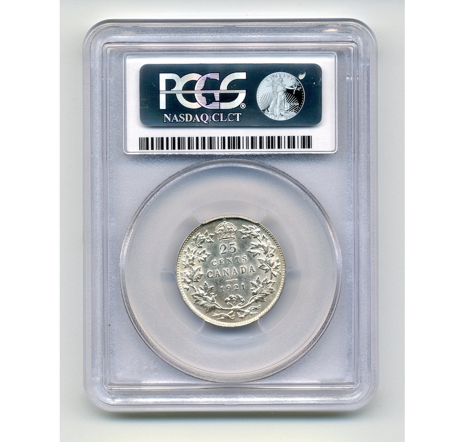Image 733500_ALTMORE1.jpg, Product 733-500 / Price $1,195.00, Canada 1921 25-Cent Coin, PCGS Graded Choice About Uncirculated AU-55 from Canadian Coin & Currency on TSC.ca's Coins department