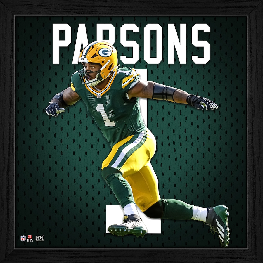 Image 733666.jpg, Product 733-666 / Price $114.99, Micah Parsons Green Bay Packers Impact Jersey Frame from Highland Mint on TSC.ca's Sports department
