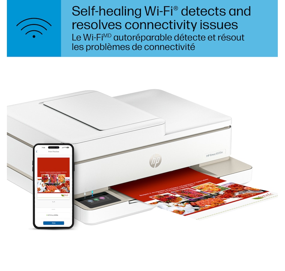 Image 733746_ALTMORE1.jpg, Product 733-746 / Price $209.99, HP Envy 6555e Wireless Colour Inkjet Printer (print, scan, copy) from HP - Hewlett Packard on TSC.ca's Electronics department