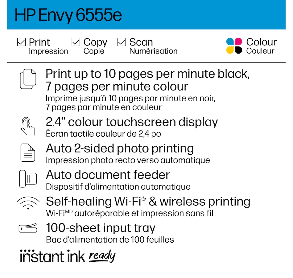 Image 733746_ALTMORE14.jpg, Product 733-746 / Price $209.99, HP Envy 6555e Wireless Colour Inkjet Printer (print, scan, copy) from HP - Hewlett Packard on TSC.ca's Electronics department