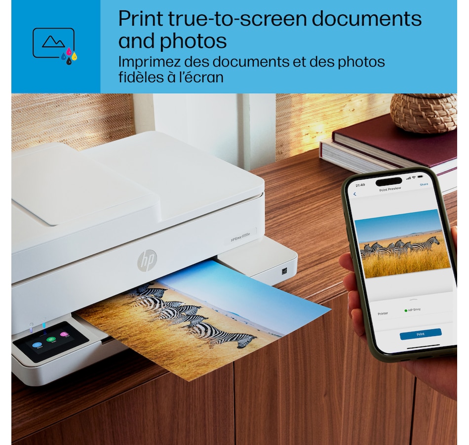 Image 733746_ALTMORE5.jpg, Product 733-746 / Price $209.99, HP Envy 6555e Wireless Colour Inkjet Printer (print, scan, copy) from HP - Hewlett Packard on TSC.ca's Electronics department