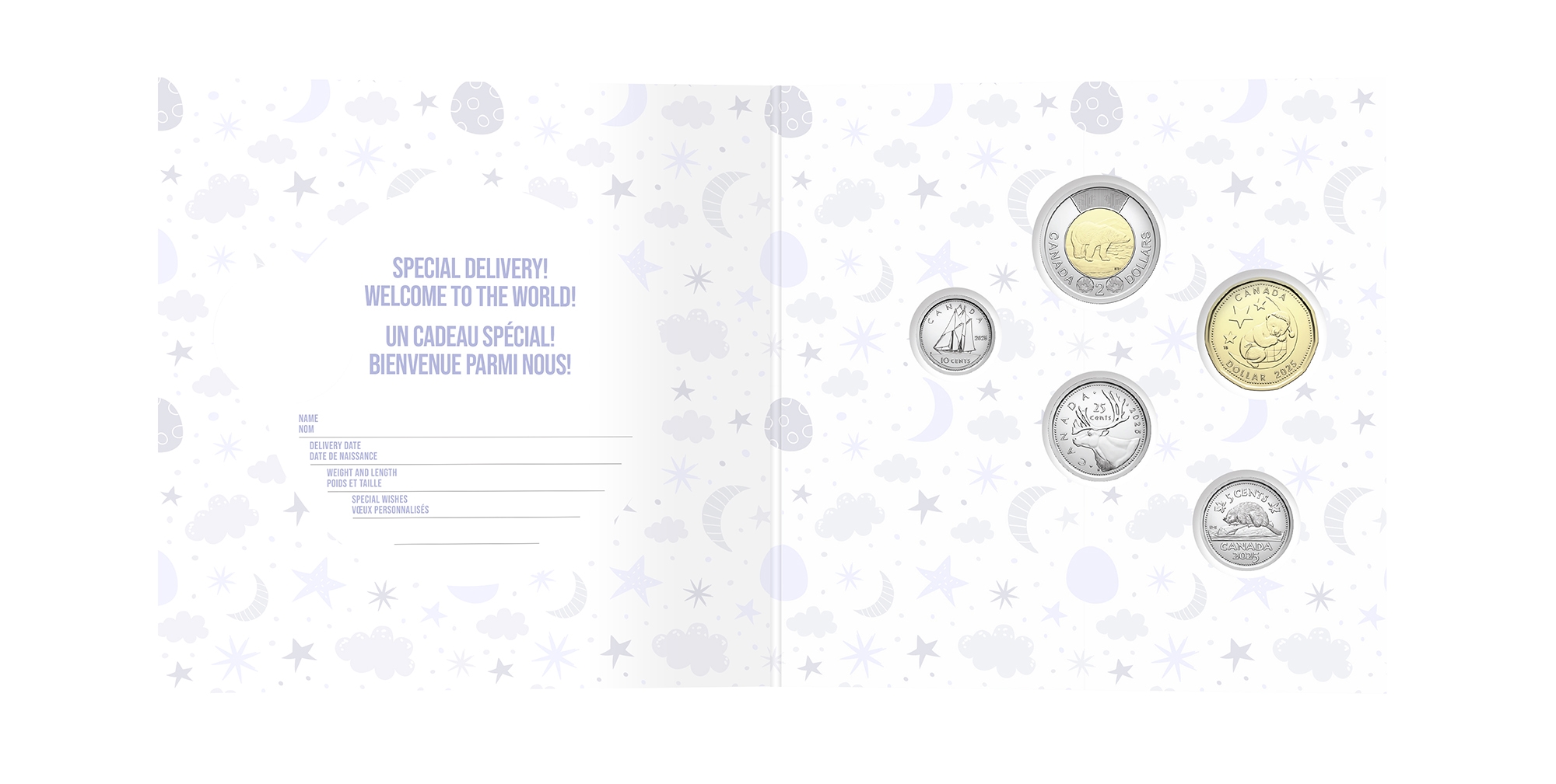 2025 Baby Numismatic Uncirculated Gift Set Five Coins including