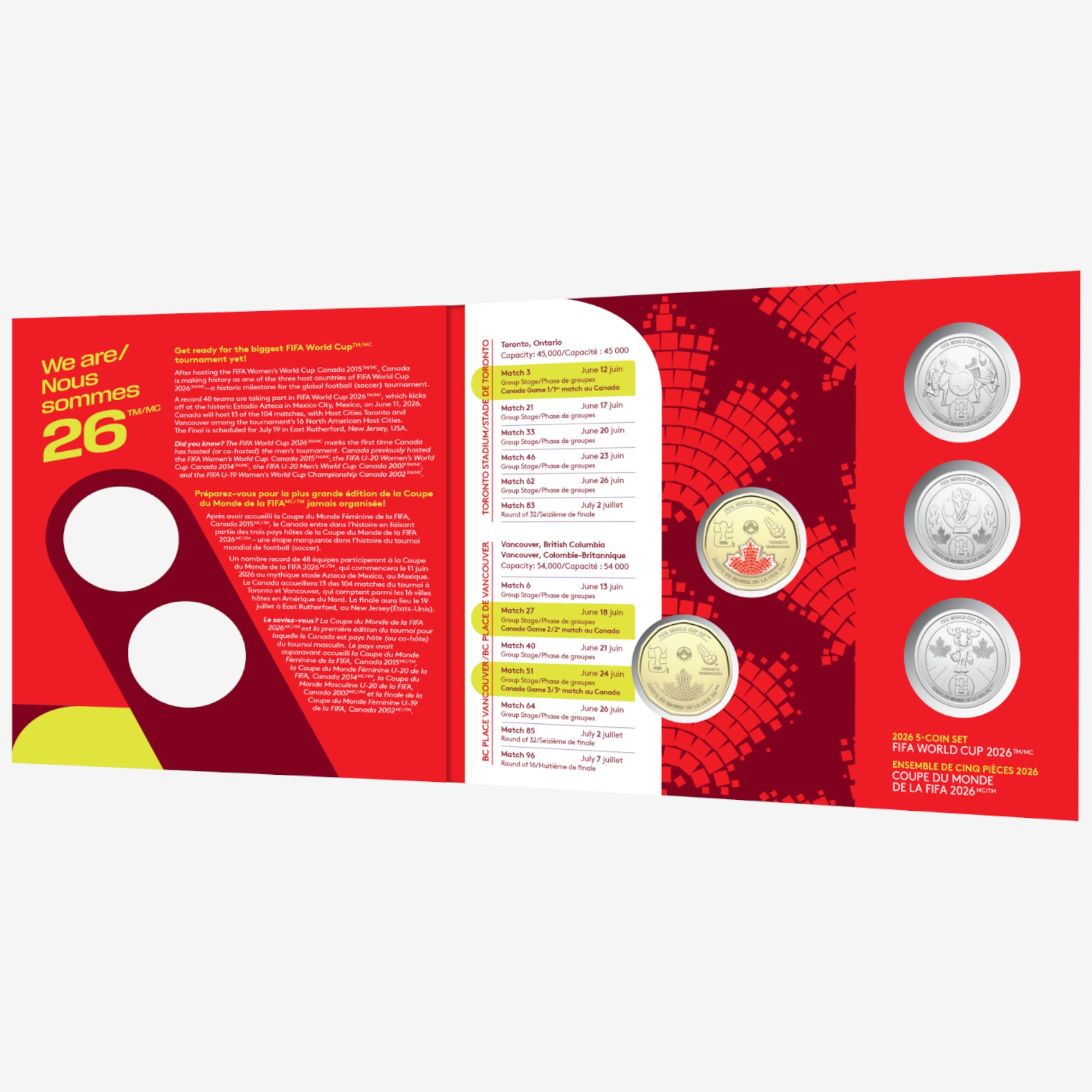 2026 FIFA World Cup Five Coin Set - TSC.ca
