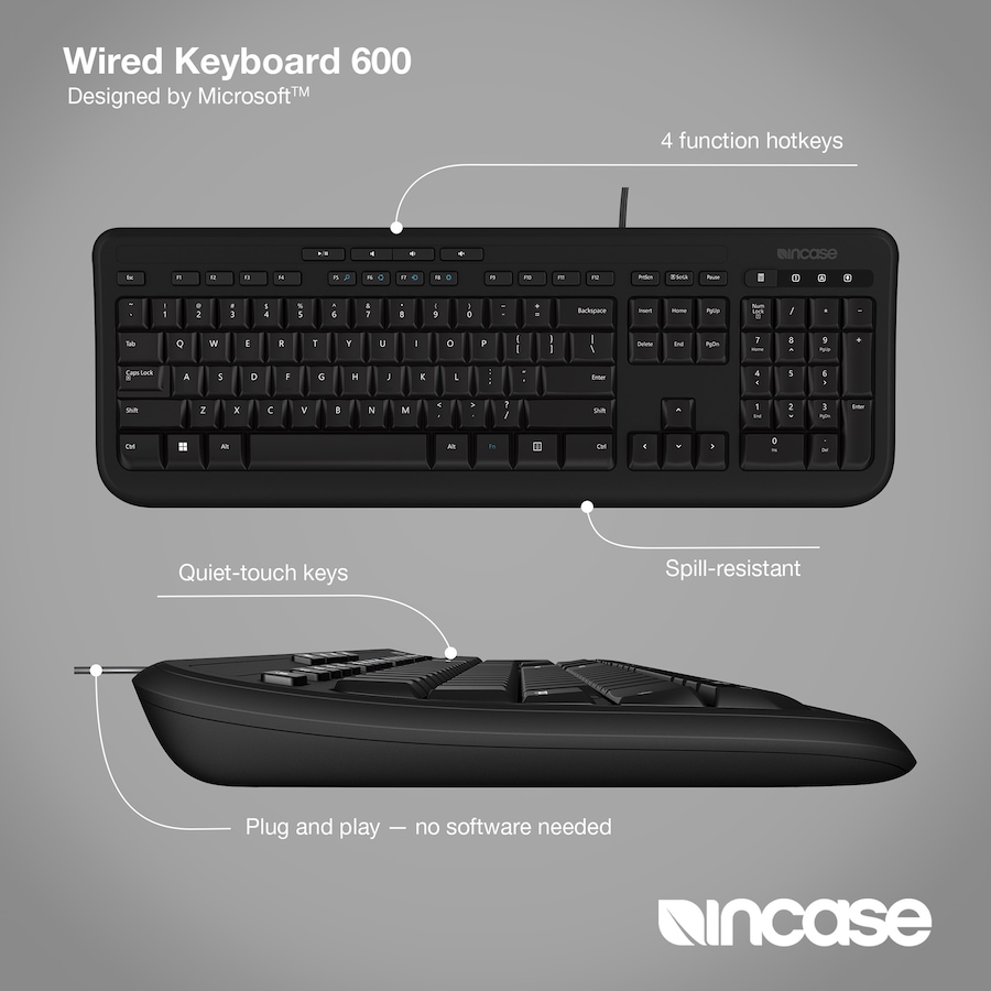 Image 733977_ALTMORE4.jpg, Product 733-977 / Price $39.99, Incase Wired Keyboard 600 (English layout) from Incase on TSC.ca's Electronics department