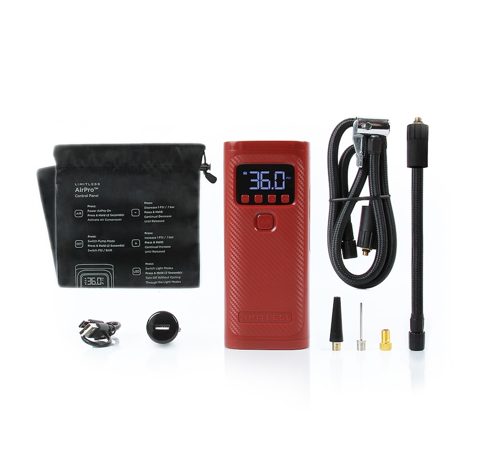 Image 734007_RED.jpg, Product 734-007 / Price $139.99, Limitless AirPro Portable Air Compressor, Power Bank, and Flashlight on TSC.ca's Home & Garden department