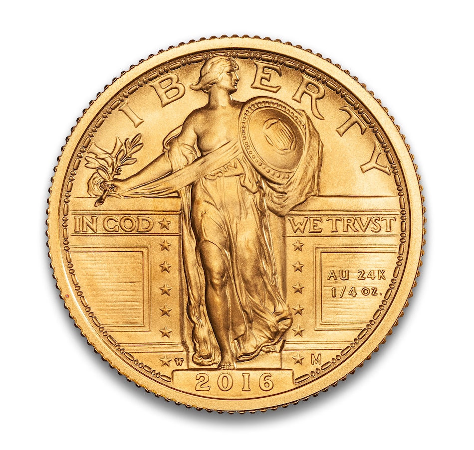Image 734070_ALTMORE1.jpg, Product 734-070 / Price $999.95, 2016 Standing Liberty Quarter-Ounce Fine Gold Coin from Canadian Coin & Currency on TSC.ca's Coins department
