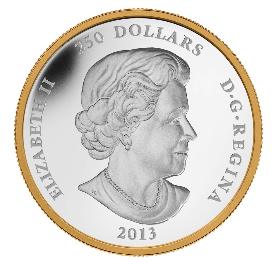 Image 734076_ALTMORE2.jpg, Product 734-076 / Price $2,695.00, 2013 $250 Maple Leaf Forever Pure Silver Kilo Coin with Selective Gold Plating from Royal Canadian Mint (RCM) on TSC.ca's Coins department