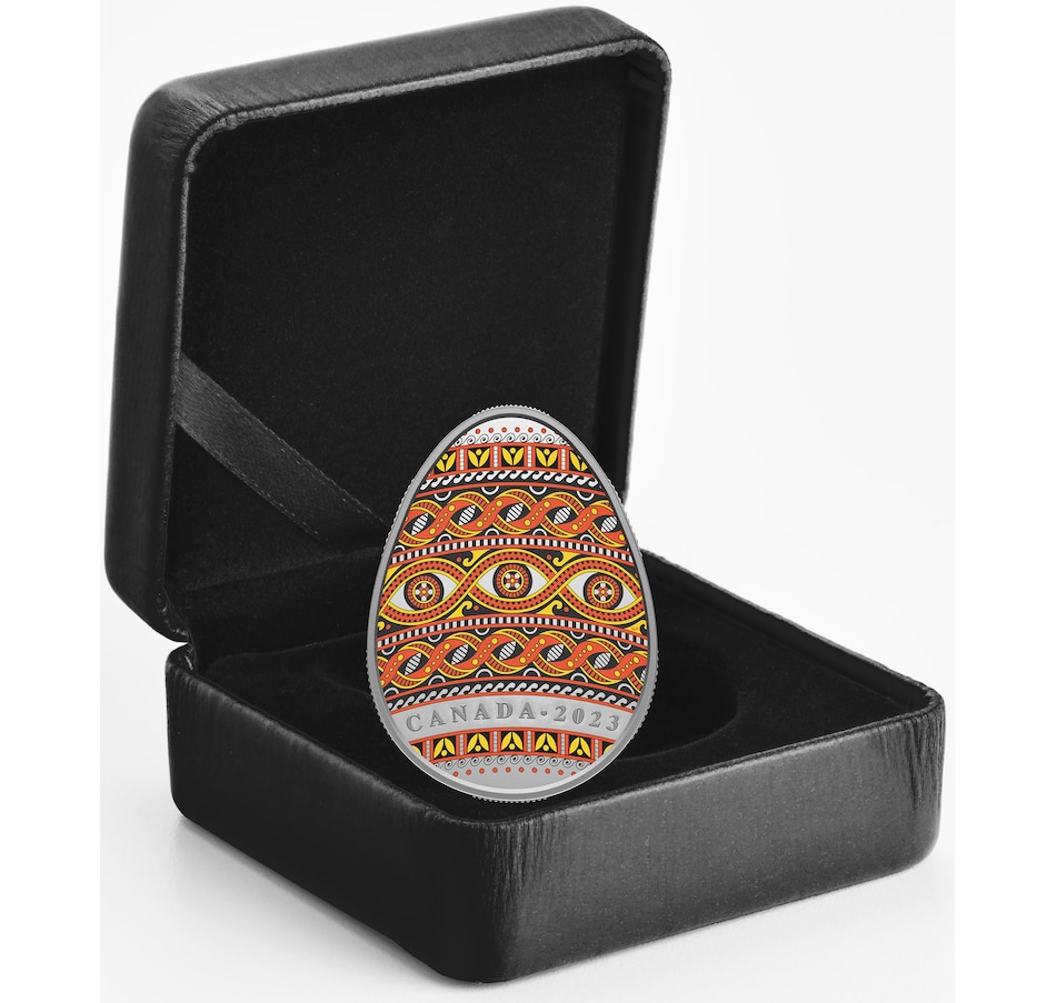 Image 734104_ALTMORE2.jpg, Product 734-104 / Price $229.95, 2023 $20 Fine Silver Pysanka Egg Coin from Royal Canadian Mint (RCM) on TSC.ca's Coins department