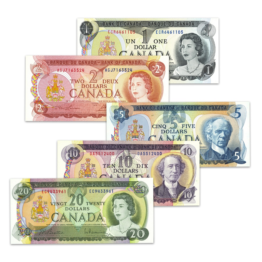 Image 734411_ALTMORE4.jpg, Product 734-411 / Price $995.00, Paper Money Series Collection, 1937–2006, $1–$20 (26 notes) from Canadian Coin & Currency on TSC.ca's Coins department