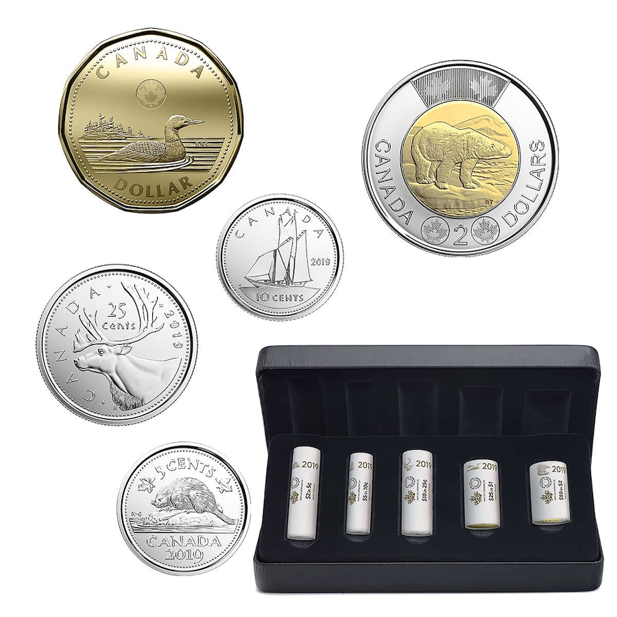 Image 734412_ALTMORE7.jpg, Product 734-412 / Price $189.95, 2019 First Strikes Special Wrap Roll Collection from Royal Canadian Mint (RCM) on TSC.ca's Coins department