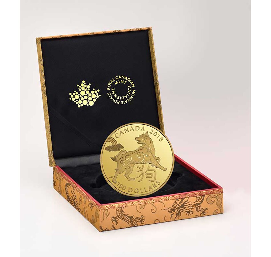 Image 734426_ALTMORE2.jpg, Product 734-426 / Price $1,188.88, 2018 $150 Year of the Dog 18K Gold Coin from Royal Canadian Mint (RCM) on TSC.ca's Coins department