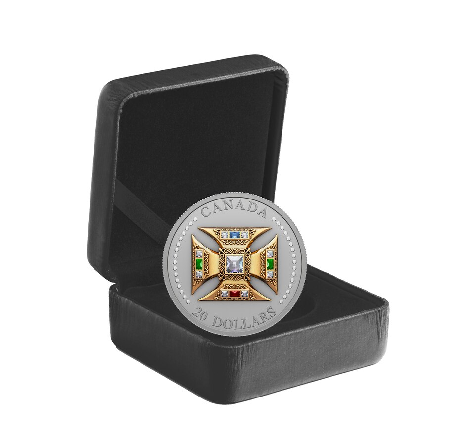 Image 734514_ALTMORE4.jpg, Product 734-514 / Price $199.95, 2023 $20 Fine Silver St. Edward’s Crown with Gold-Plated Coloured Stone Embellishment from Royal Canadian Mint (RCM) on TSC.ca's Coins department