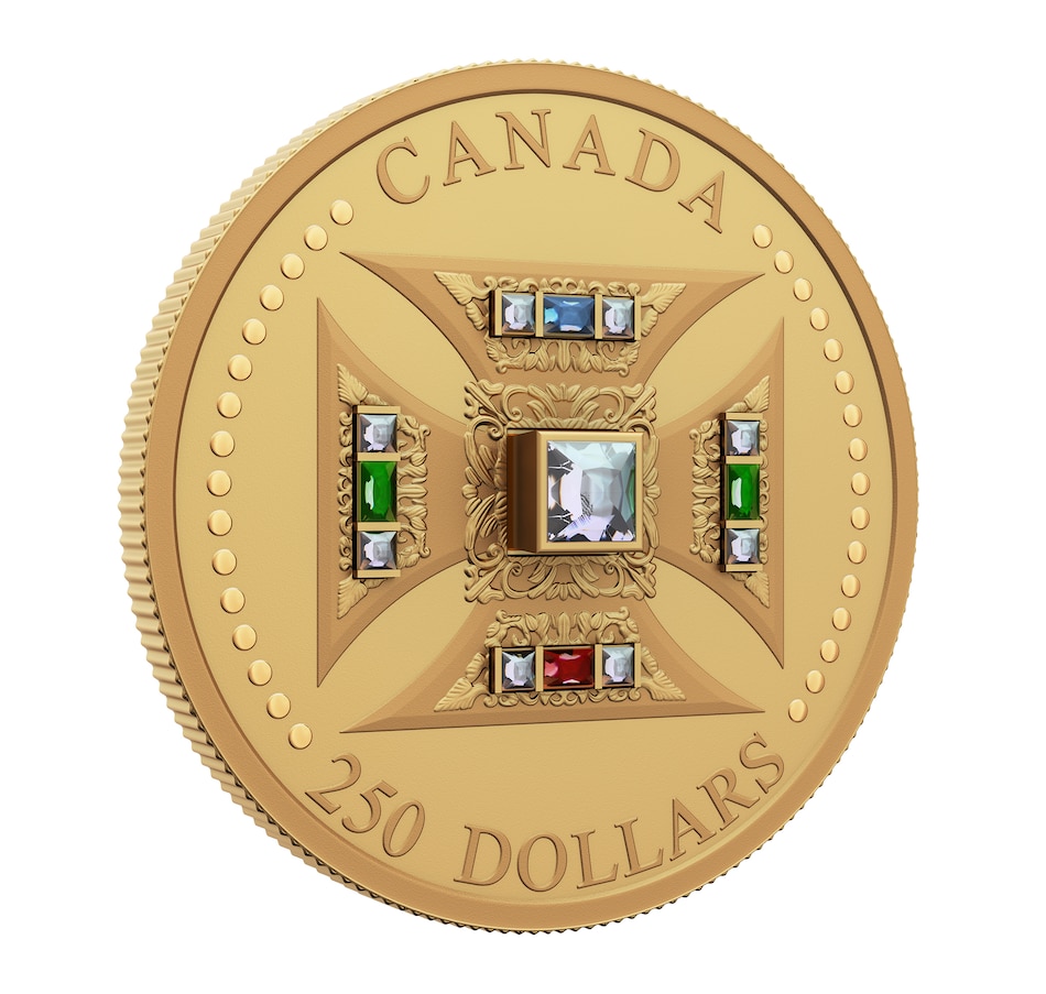Image 734515_ALTMORE2.jpg, Product 734-515 / Price $7,699.95, 2023 $250 Fine Silver St. Edward's Crown with Solid Gold Cross and Genuine Gemstones from Royal Canadian Mint (RCM) on TSC.ca's Coins department