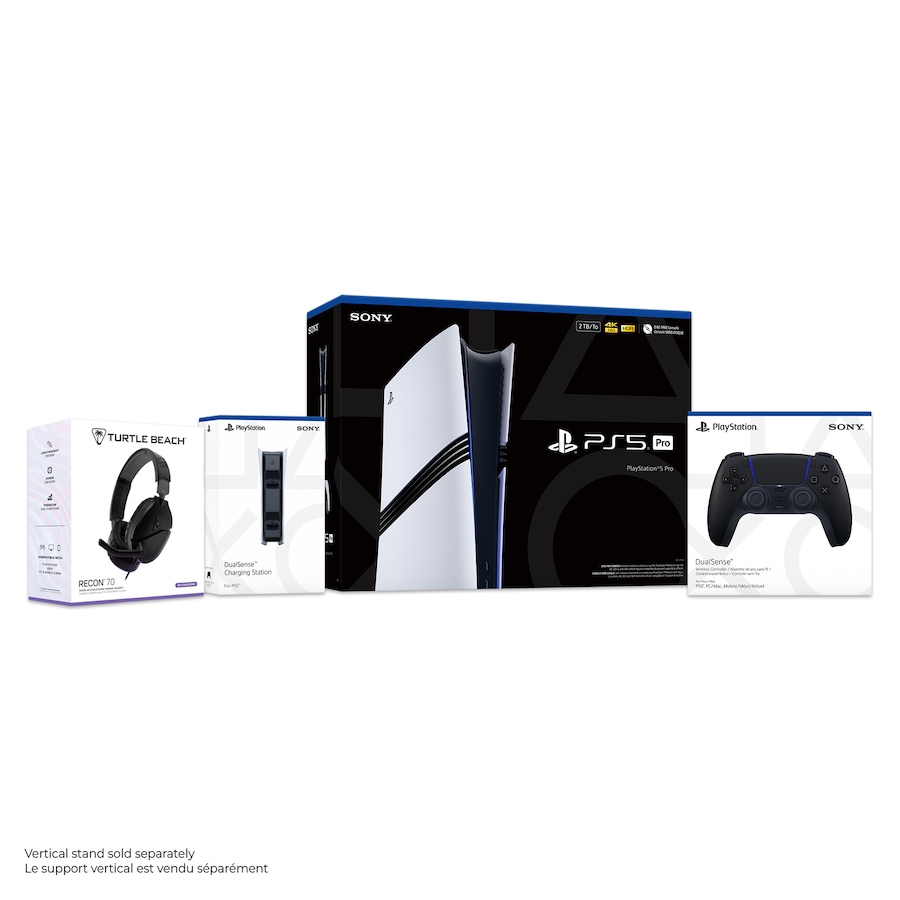 Image 734539.jpg, Product 734-539 / Price $1,299.99, PS5 Pro Digital Bundle (with extra DualSense Controller, plus Charging Station and Turtle Beach Recon 70 Headset) from PlayStation on TSC.ca's Electronics department