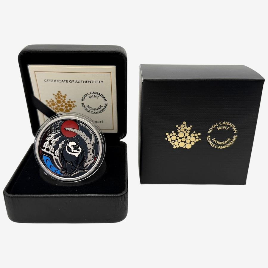 Image 734545.jpg, Product 734-545 / Price $219.95, 2026 $15 Clan Animals Bear 3/4 Oz Fine Silver Coin from Royal Canadian Mint (RCM) on TSC.ca's Coins department