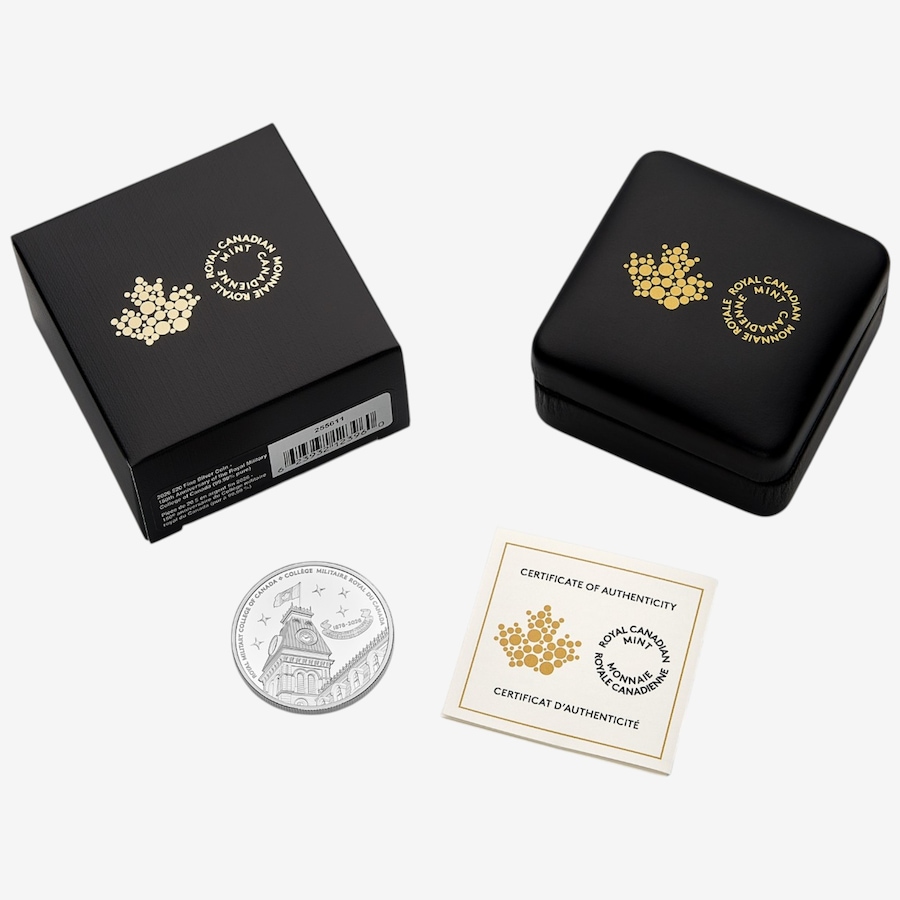 Image 734547_ALTMORE3.jpg, Product 734-547 / Price $239.95, 2026 $20 Royal Military College 150th Anniversary Fine Silver Coin  from Royal Canadian Mint (RCM) on TSC.ca's Coins department