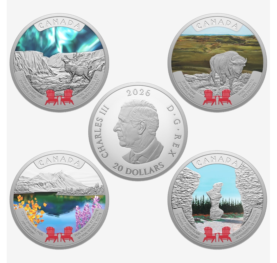 Image 734552_ALTMORE2.jpg, Product 734-552 / Price $559.90, 2026 $20 National Parks Four-Coin Set Subscription (first two coins shipped now) from Royal Canadian Mint (RCM) on TSC.ca's Coins department