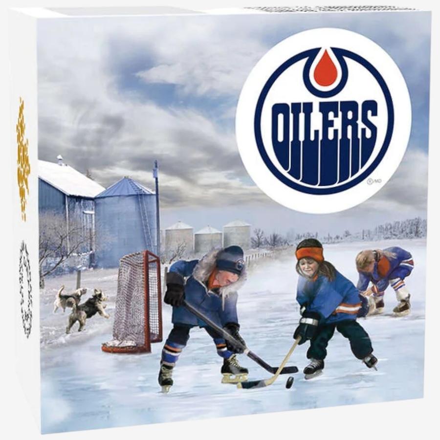 Image 734554_ALTMORE3.jpg, Product 734-554 / Price $89.95, 2017 $10 Edmonton Oilers Passion to Play Fine Silver Coin from Royal Canadian Mint (RCM) on TSC.ca's Coins department