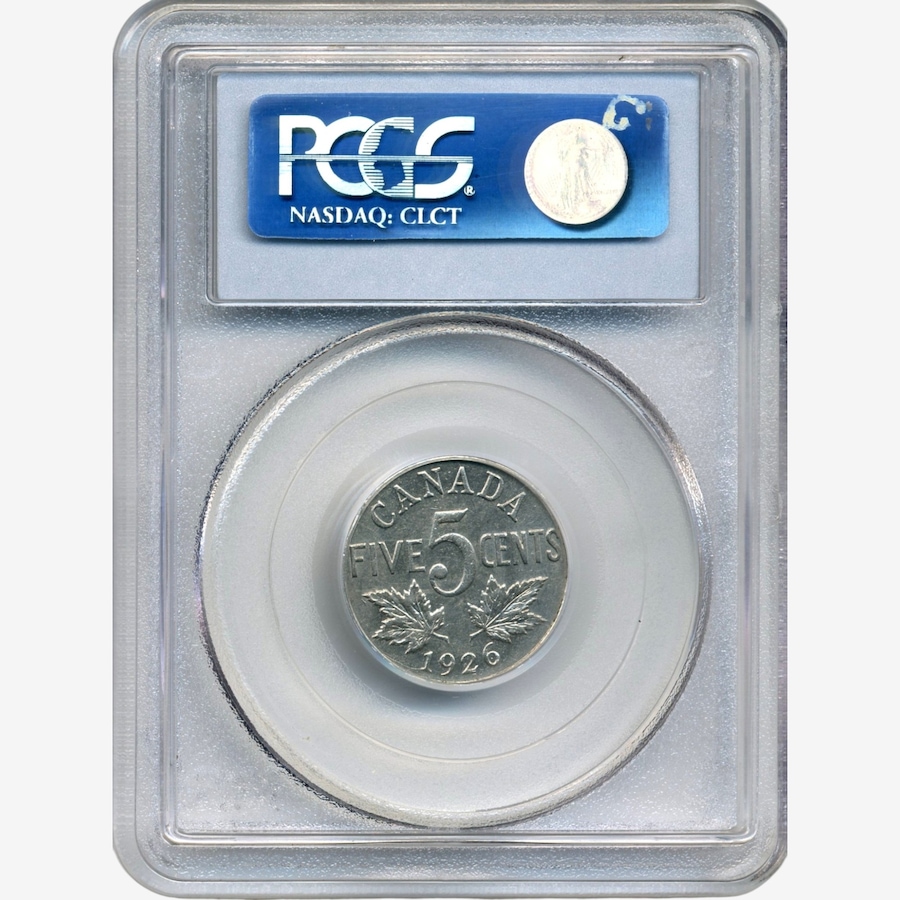 Image 734562_ALTMORE1.jpg, Product 734-562 / Price $395.00, Scarce Date 1926 Five-Cent Coin, Near 6 Variety, PCGS Certified About Uncirculated 53  from Canadian Coin & Currency on TSC.ca's Coins department