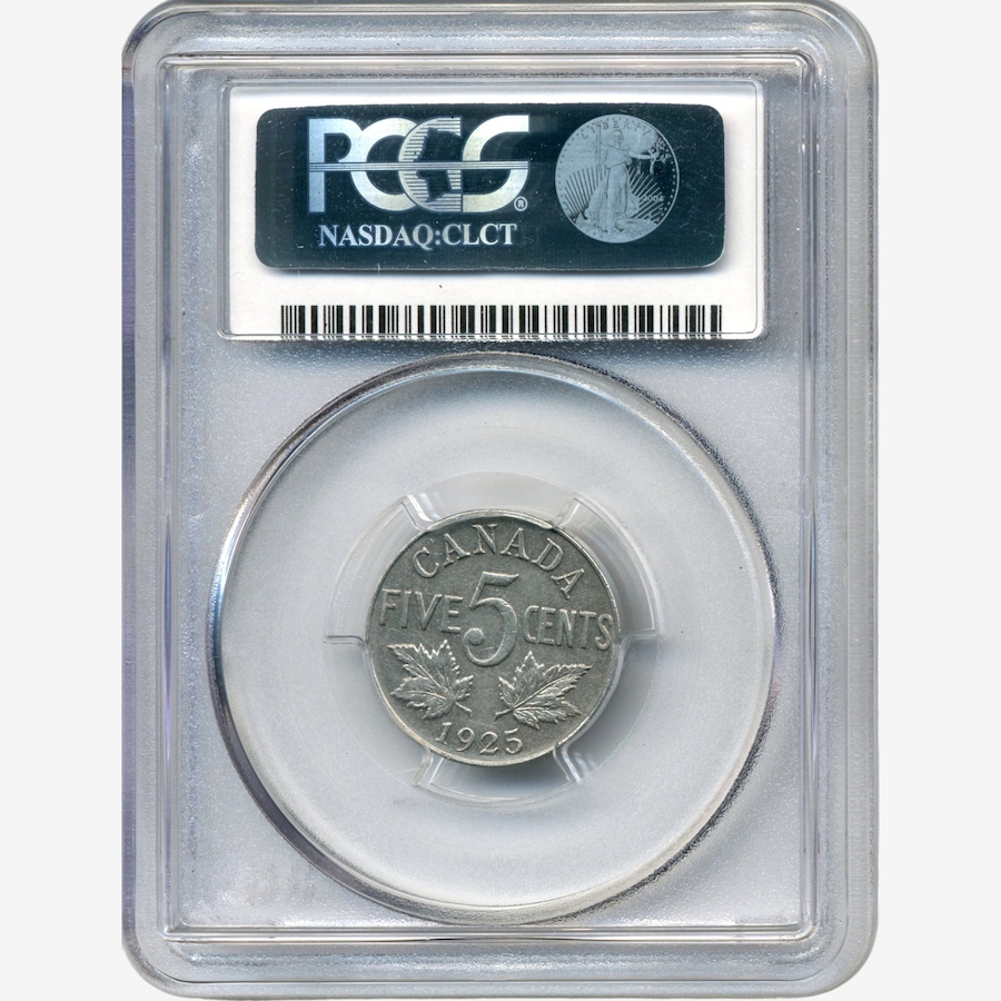 Image 734563_ALTMORE1.jpg, Product 734-563 / Price $569.00, Rare Key-Date 1925 Five-Cent Coin PCGS Certified Choice Extremely Fine 45  from Canadian Coin & Currency on TSC.ca's Coins department