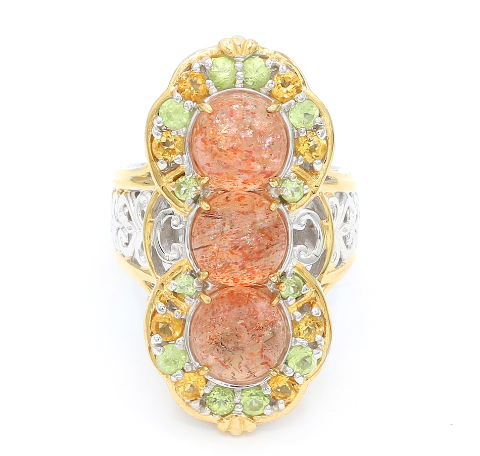 Image 734568.jpg, Product 734-568 / Price $229.99, Gems en Vogue Palladium Silver Copper Sunstone Ring With Citrine and Peridot from Gems En Vogue on TSC.ca's Jewellery department