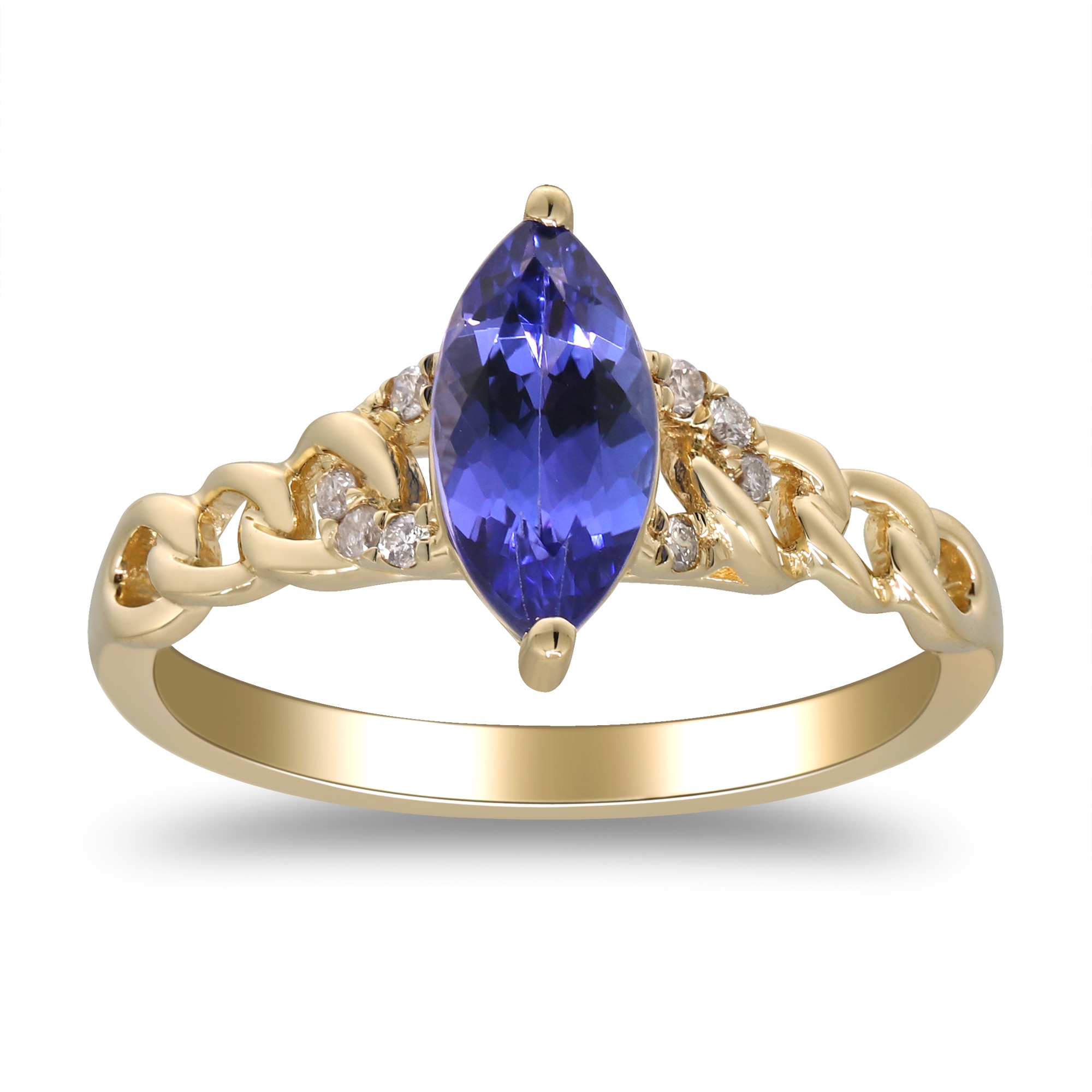 CIRARI 14K Yellow Gold Tanzanite Ring with Link Band - TSC.ca