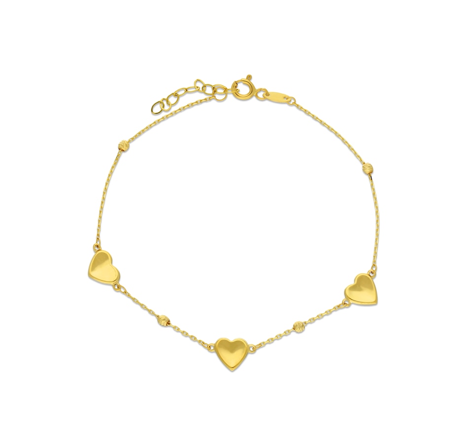 Image 734727.jpg, Product 734-727 / Price $259.99, TruGold 10K Yellow Gold Heart Stationed Bracelet from TruGold on TSC.ca's Jewellery department